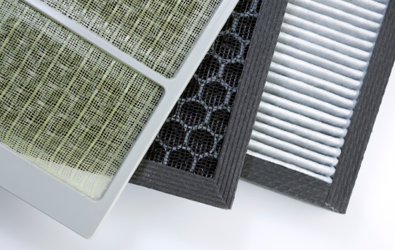 3 different types of air filters overlapping each other