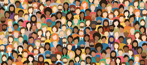 graphic of diverse group of people together