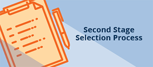 paper and pen with text on the side that says Second Stage Selection Process