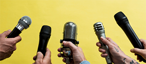 five types of microphones congregating