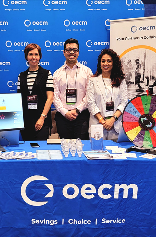 OECM's exhibition booth with interactive Wheel of Fortune