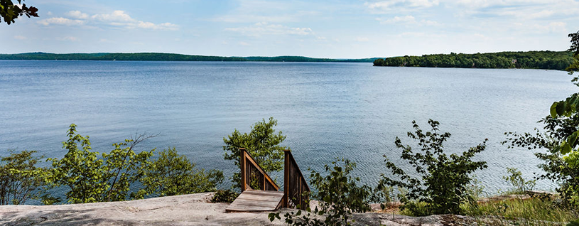 Township of Strong, landscape view of water and forested areas