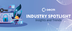 oecm industry spotlight, insights and trends, illustration of computer screen with security lock