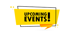 Upcoming Events on a yellow banner