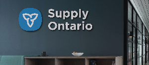 supply ontario logo on the wall above a cabinet