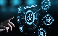 automation touchscreen display with selection options for a list, graph plotting, monitor display, enable activation, ideation