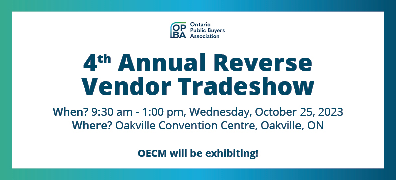 Ontario Public Buyers Association (OPBA) Reverse Vendor Tradeshow