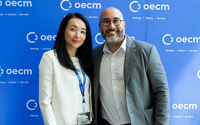 OECM's Mie Okawa with Staples' Jamil Dibe