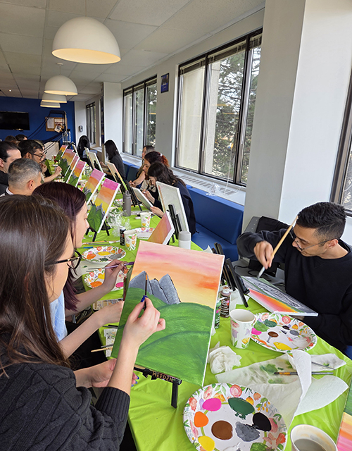 In progress painting for OECM's painting day