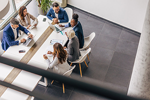 From above, the meeting room where their big ambitions are realized