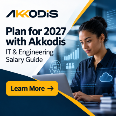 Akkodis 2021 IT & Engineering Salary Guide cover with the headline “Plan for 2021 with Akkodis IT & Engineering Salary Guide” on a clean white background.